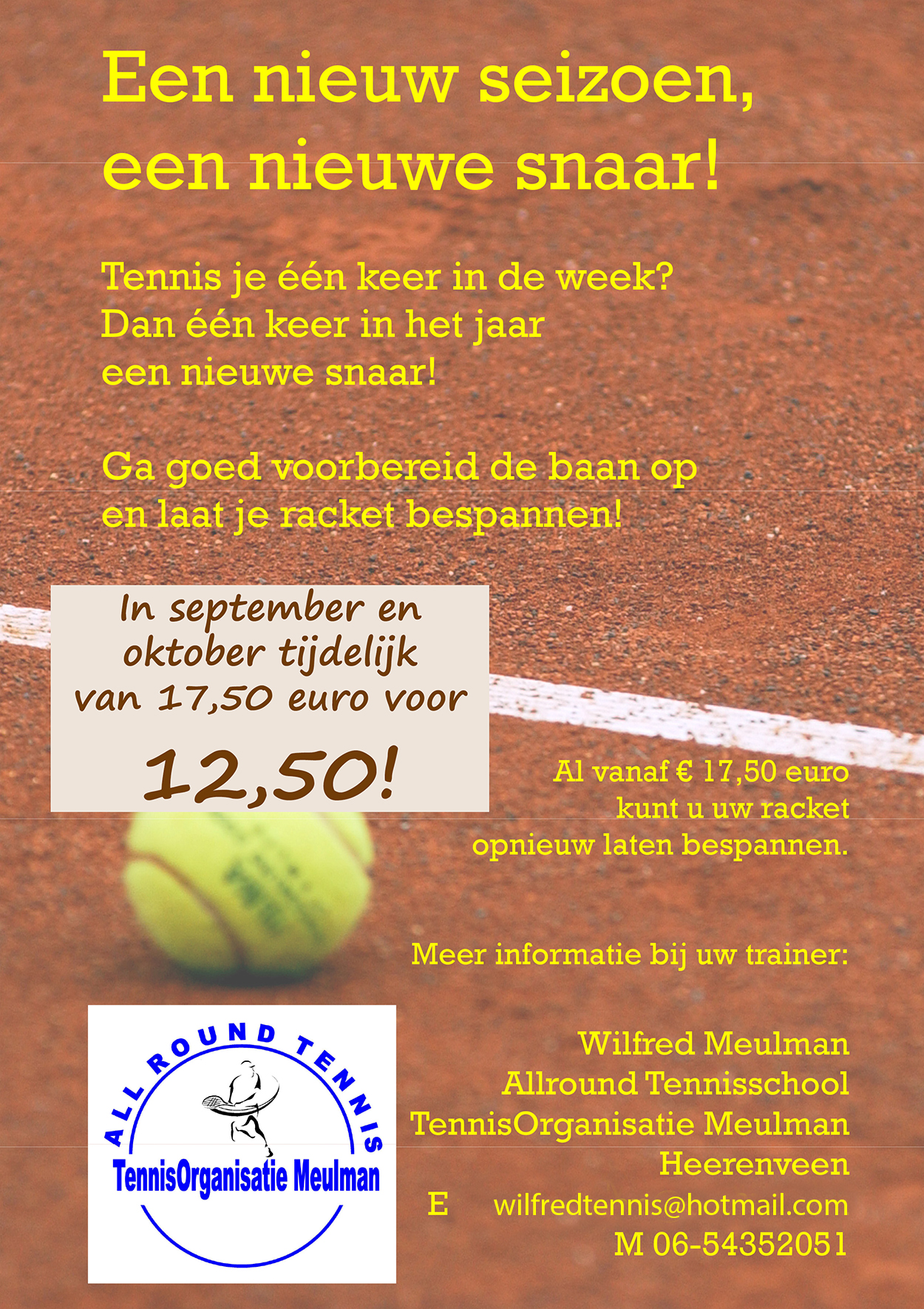 Wilfred-racket bespannen 1250 400