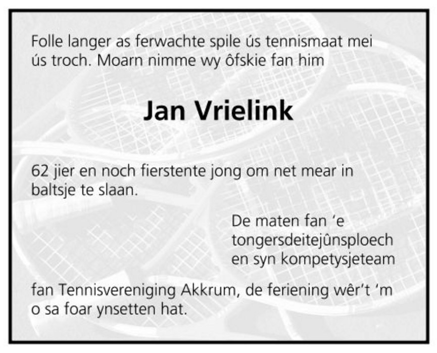 170306 Rouwadvertentie jan vrielink team