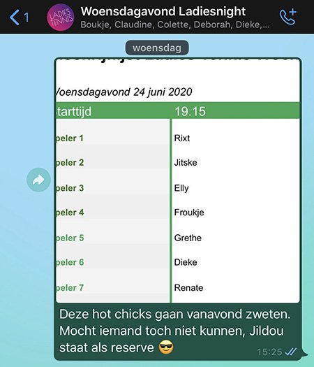 20200627 Woensdag LadiesNight screenshot appgroep