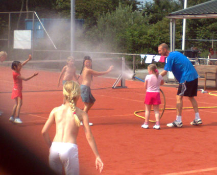 IJskoude douche tijdens warme training
